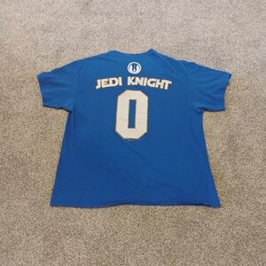 KC Royals MLB Star Wars Adult XL Jedi Knight Baseball Blue Mens Tee Shirt